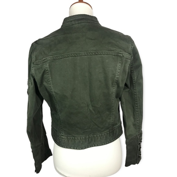Tommy Hilfiger Army Green Short Military Utility Jacket Size 8P - Picture 4 of 16